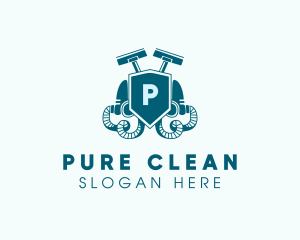 Vacuum Cleaning Shield logo design