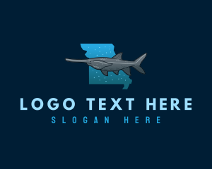 Map - Missouri Ocean Paddlefish logo design