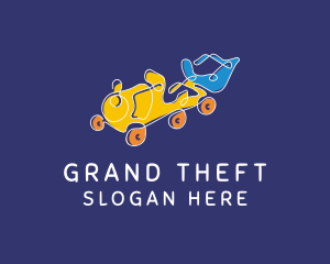 Bear - Train Toy Gift logo design