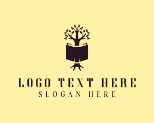 Textbook - Book Tree Learning logo design