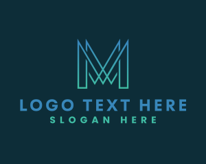 Online - Business Technology Letter M logo design
