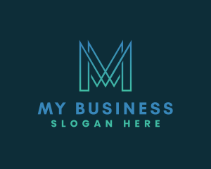Business Technology Letter M logo design