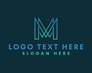 Cyber - Business Technology Letter M logo design