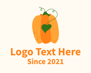 Gourd - Pumpkin Garden Heart logo design