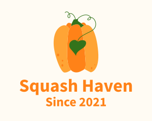 Squash - Pumpkin Garden Heart logo design