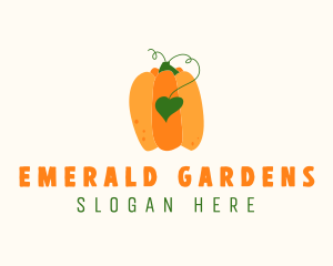 Pumpkin Garden Heart logo design