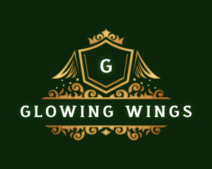 Premium Wings Crest logo design