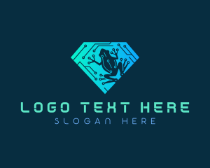 Hacker - Cyber Tech Frog logo design