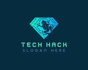 Cyber Tech Frog logo design