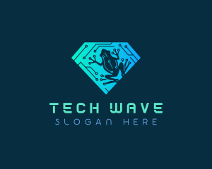 High Tech - Cyber Tech Frog logo design