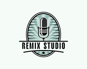 Podcasting Radio Studio logo design