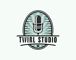 Podcasting Radio Studio logo design