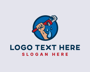 Fist - Pipe Wrench Plumbing logo design