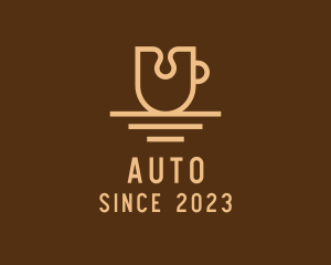 Coffee - Brown Cafe Letter U logo design