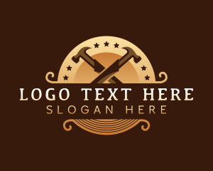 Woodworker - Hammer Woodworking Craftsman logo design