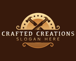 Woodworker - Hammer Woodworking Craftsman logo design