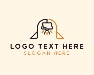 Lamp Furniture Arch logo design