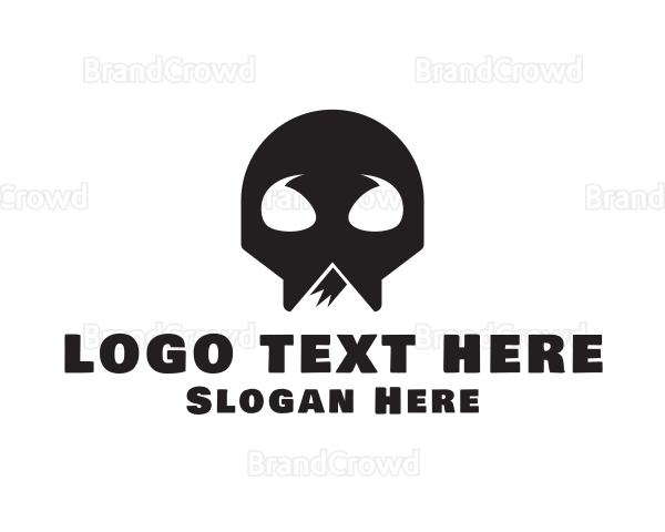 Skeleton Skull Mountain Logo