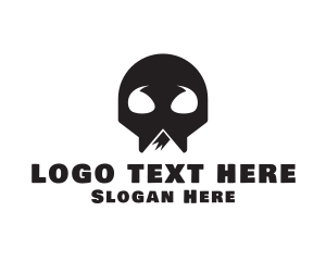 Alpine - Skeleton Skull Mountain logo design
