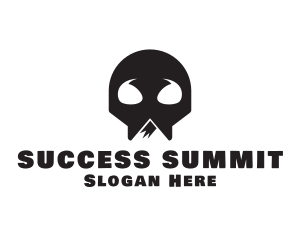 Skeleton Skull Mountain logo design