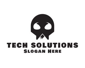 Volcano - Skeleton Skull Mountain logo design