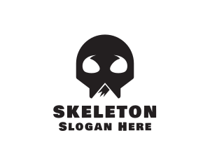 Skeleton Skull Mountain logo design