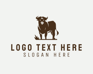 Wild - Livestock Bull Meat logo design