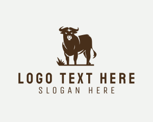 Green Cow - Livestock Bull Meat logo design