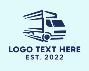 Semi Trailer - Logistics Delivery Truck logo design