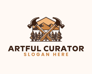 Hammer Carpentry Mountain logo design