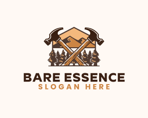 Hammer Carpentry Mountain logo design