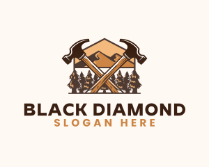 Hammer Carpentry Mountain logo design