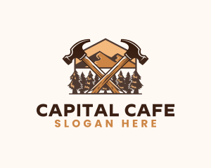 Hammer Carpentry Mountain logo design