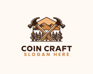 Hammer Carpentry Mountain logo design