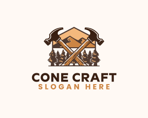 Hammer Carpentry Mountain logo design