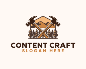 Hammer Carpentry Mountain logo design