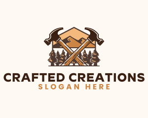 Hammer Carpentry Mountain logo design