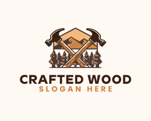 Hammer Carpentry Mountain logo design