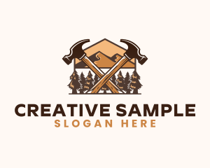 Hammer Carpentry Mountain logo design