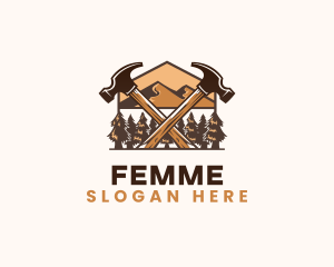 Hammer Carpentry Mountain logo design