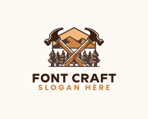 Hammer Carpentry Mountain logo design