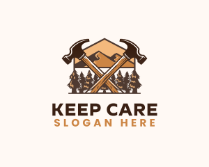 Hammer Carpentry Mountain logo design