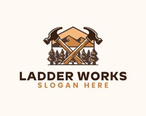 Hammer Carpentry Mountain logo design