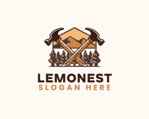 Hammer Carpentry Mountain logo design