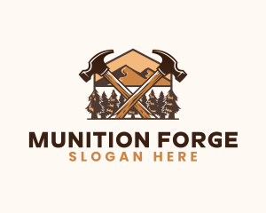 Hammer Carpentry Mountain logo design