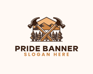 Hammer Carpentry Mountain logo design