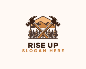 Hammer Carpentry Mountain logo design