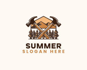 Hammer Carpentry Mountain logo design