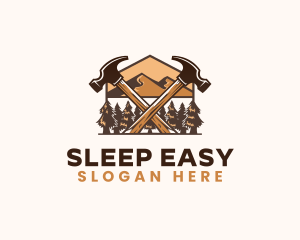 Hammer Carpentry Mountain logo design