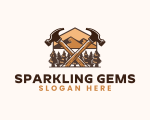 Hammer Carpentry Mountain logo design